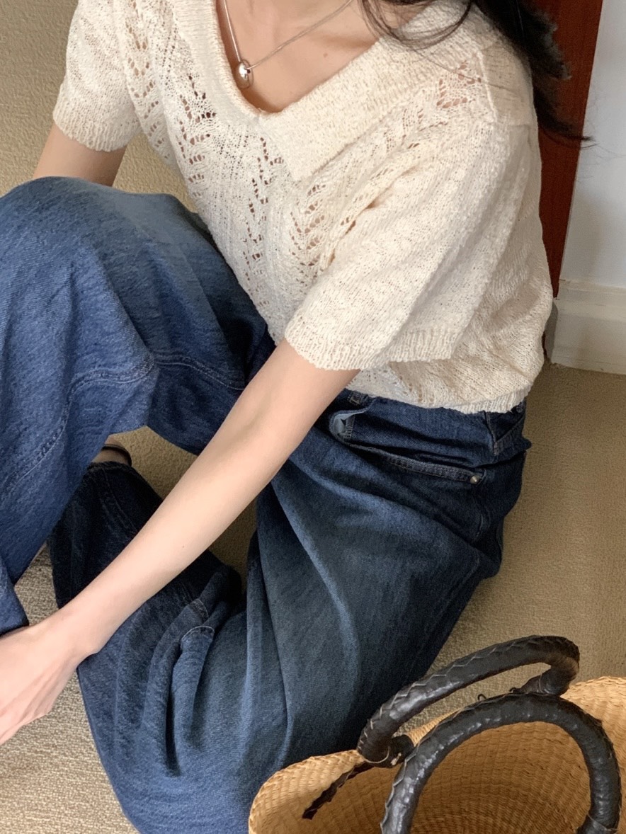 WOOD直郵韓國代購㊣女裝新品休閑熱賣推薦時尚人氣25春夏針織衫WOOD針織衫