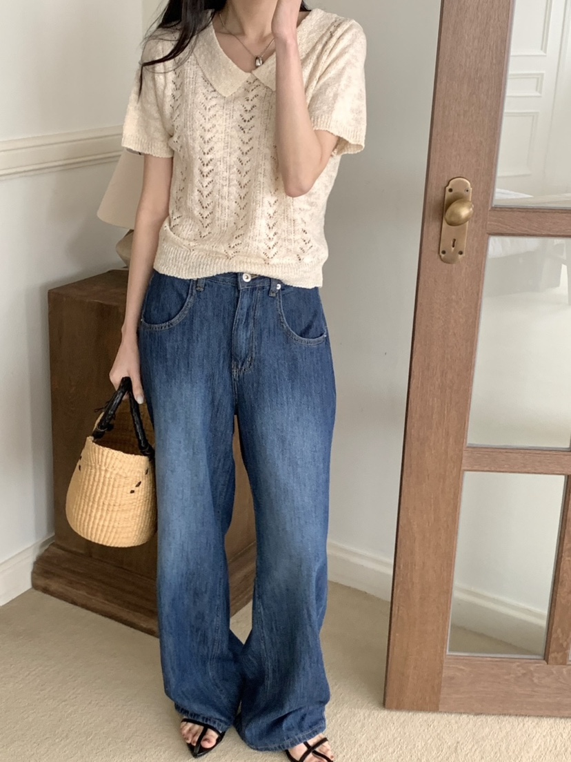 WOOD直郵韓國代購㊣女裝新品休閑熱賣推薦時尚人氣25春夏針織衫WOOD針織衫