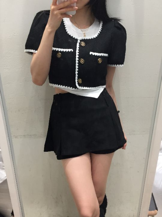 mars直郵韓國代購㊣女裝新款休閑25春夏時尚推薦夾克粗花呢mars夾克