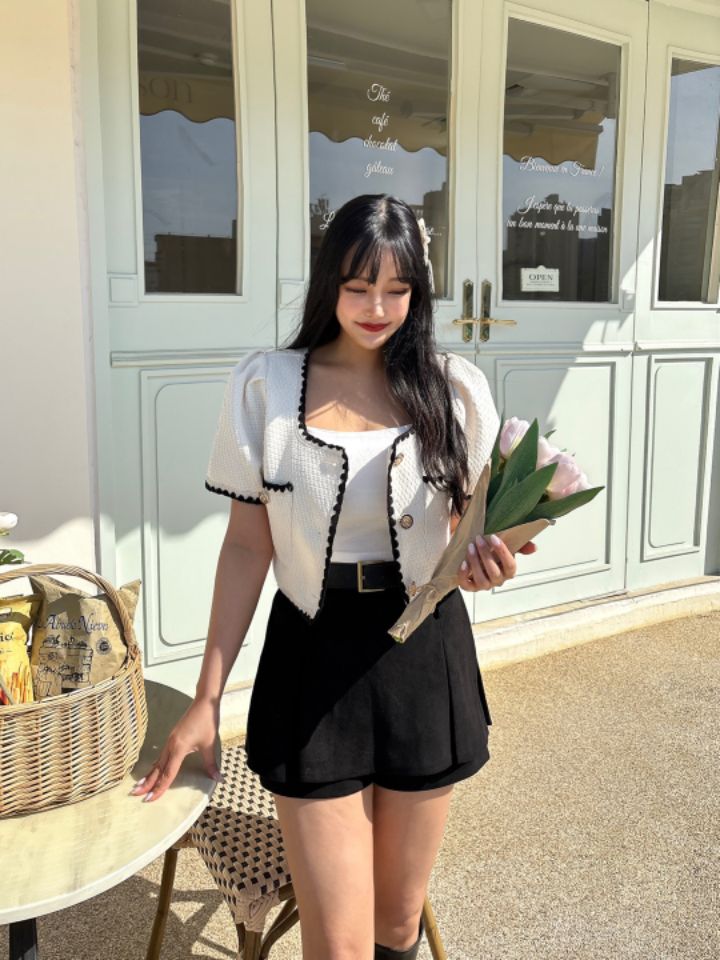 mars直郵韓國代購㊣女裝新款休閑25春夏時尚推薦夾克粗花呢mars夾克