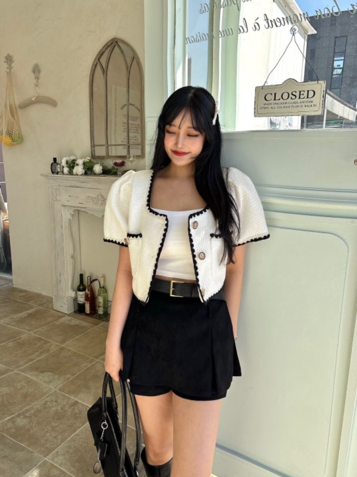 mars直郵韓國代購㊣女裝新款休閑25春夏時尚推薦夾克粗花呢mars夾克