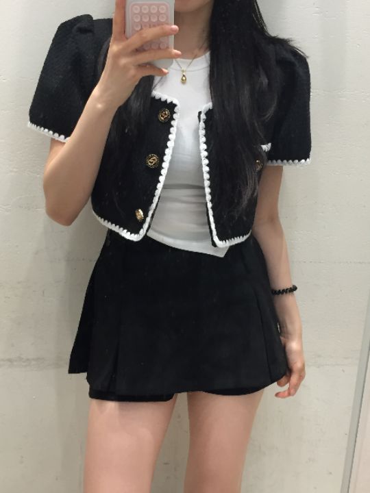 mars直郵韓國代購㊣女裝新款休閑25春夏時尚推薦夾克粗花呢mars夾克