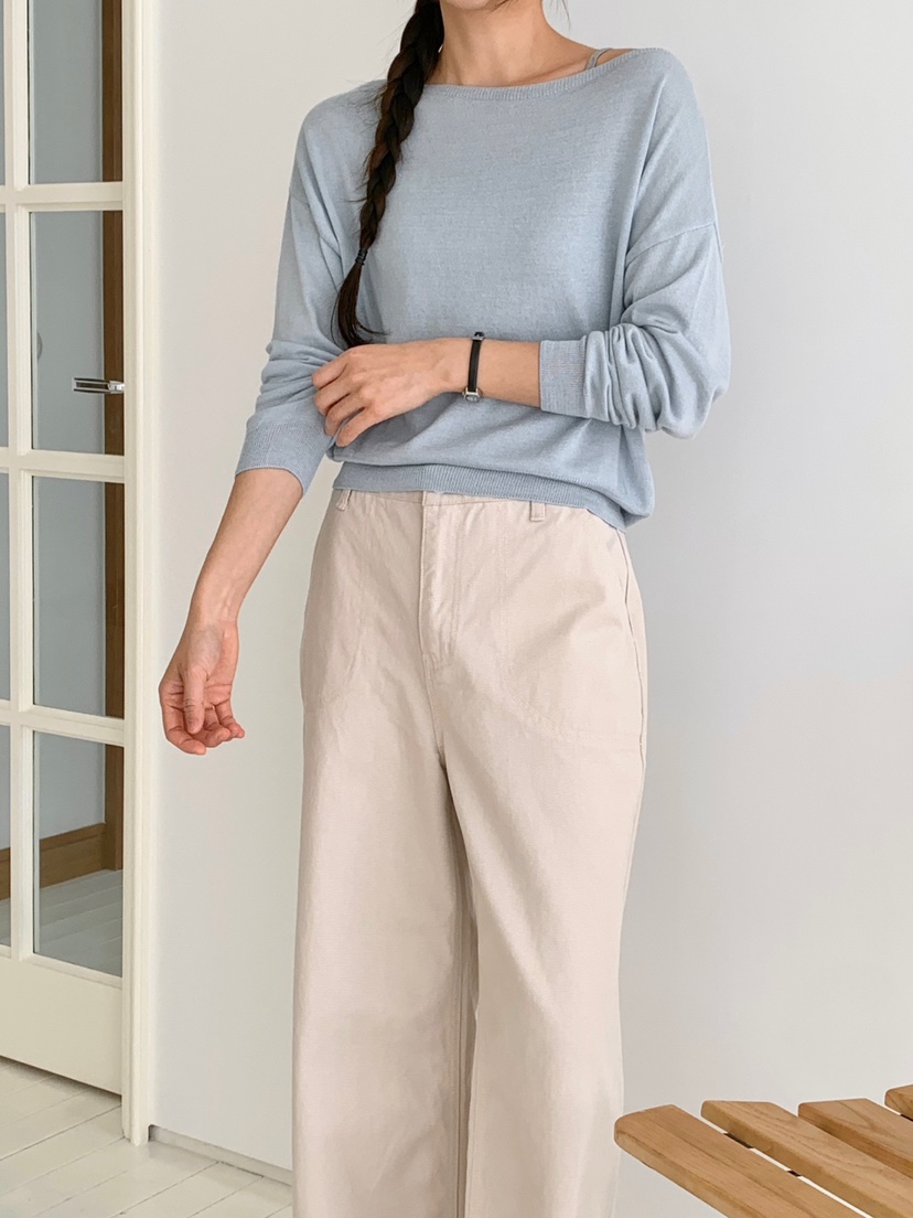 WOOD直郵韓國代購㊣女裝新品25春夏熱賣時尚推薦針織衫寬松WOOD針織衫