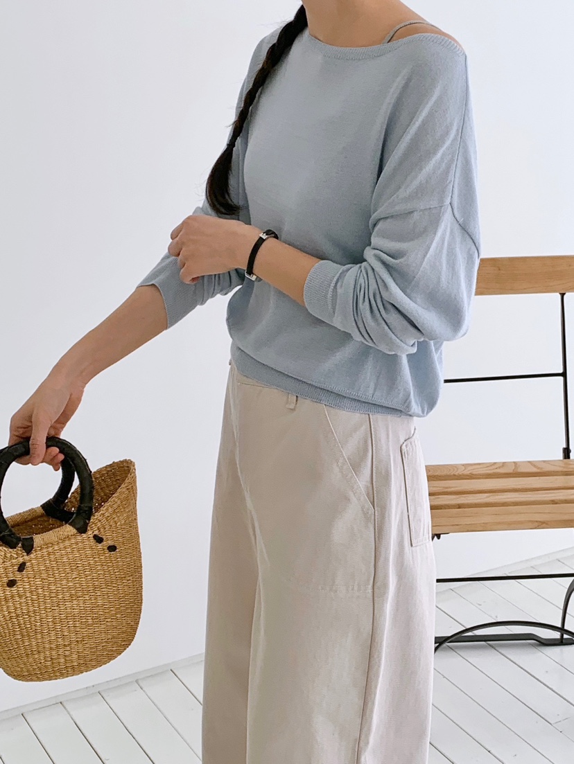 WOOD直郵韓國代購㊣女裝新品25春夏熱賣時尚推薦針織衫寬松WOOD針織衫