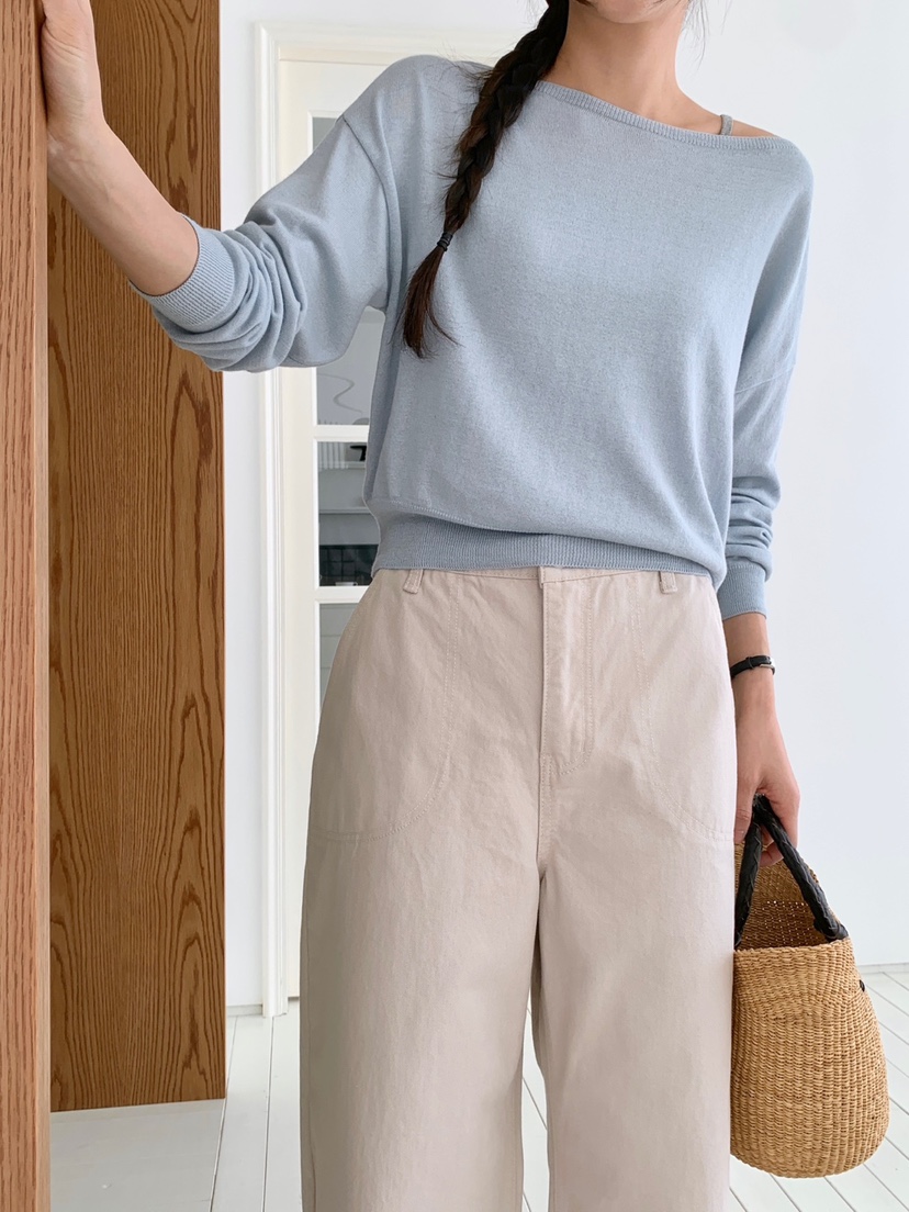 WOOD直郵韓國代購㊣女裝新品25春夏熱賣時尚推薦針織衫寬松WOOD針織衫