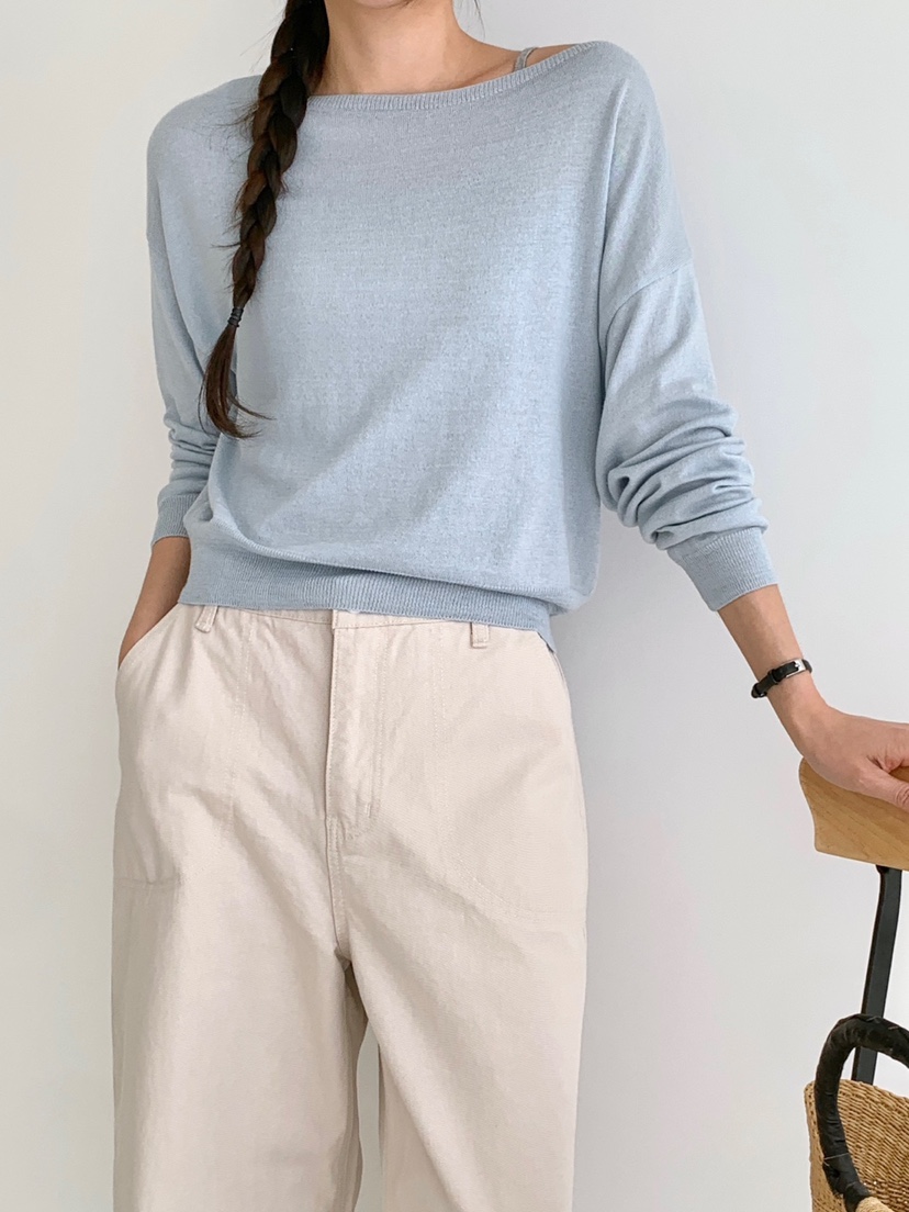 WOOD直郵韓國代購㊣女裝新品25春夏熱賣時尚推薦針織衫寬松WOOD針織衫
