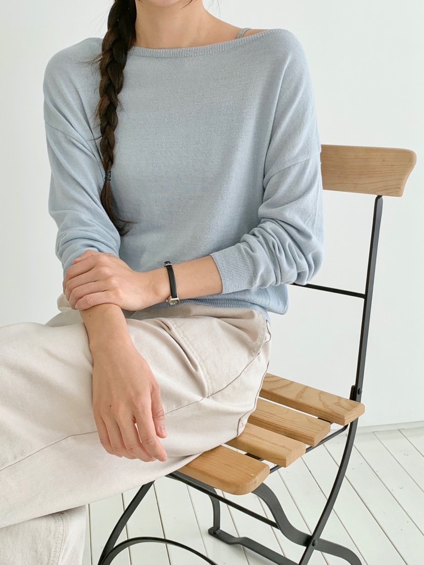 WOOD直郵韓國代購㊣女裝新品25春夏熱賣時尚推薦針織衫寬松WOOD針織衫
