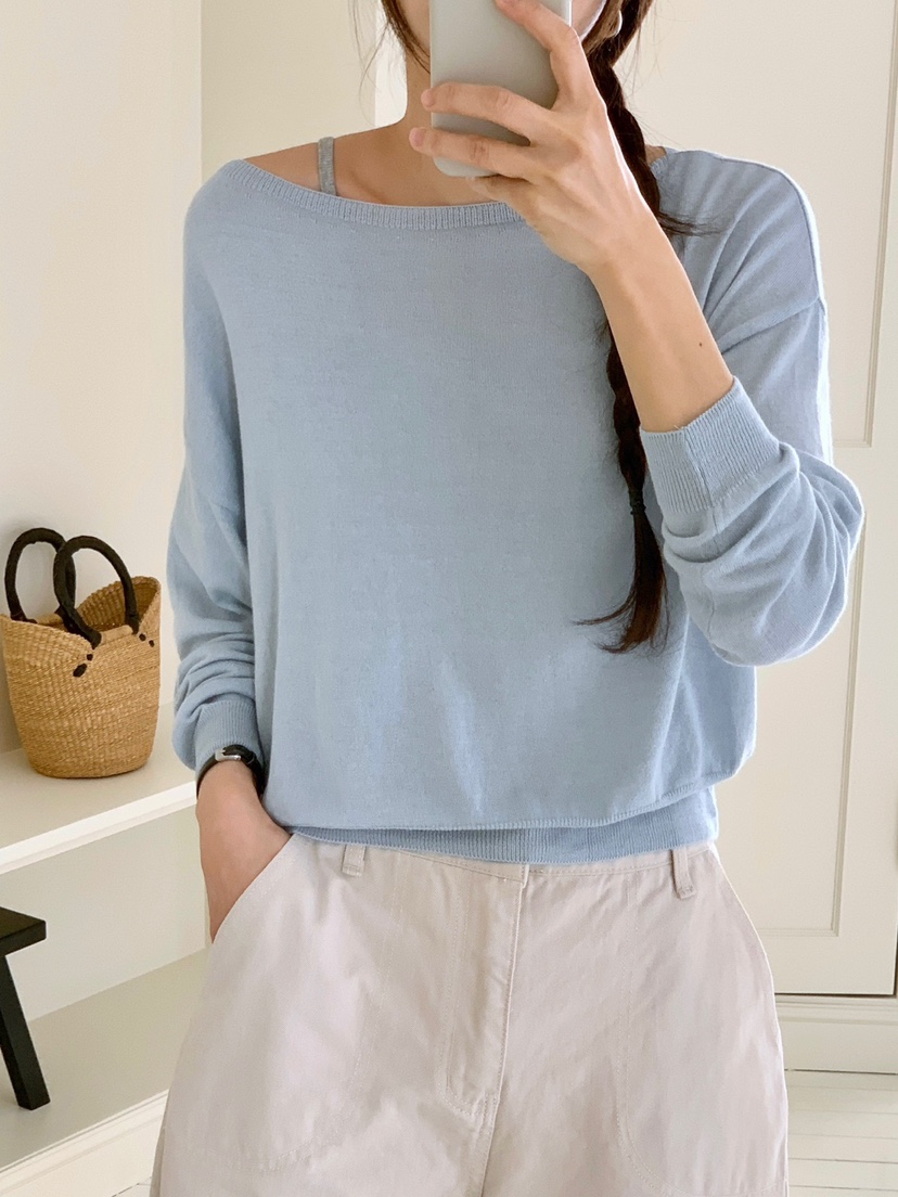 WOOD直郵韓國代購㊣女裝新品25春夏熱賣時尚推薦針織衫寬松WOOD針織衫
