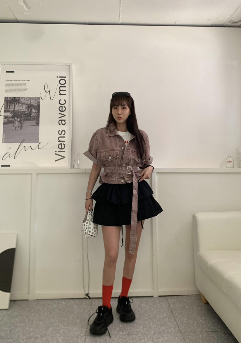 JIMMY韓國直郵㊣東大門實拍女裝新品25春夏人氣時尚短裙荷葉邊JIMMY/REMAKE短裙