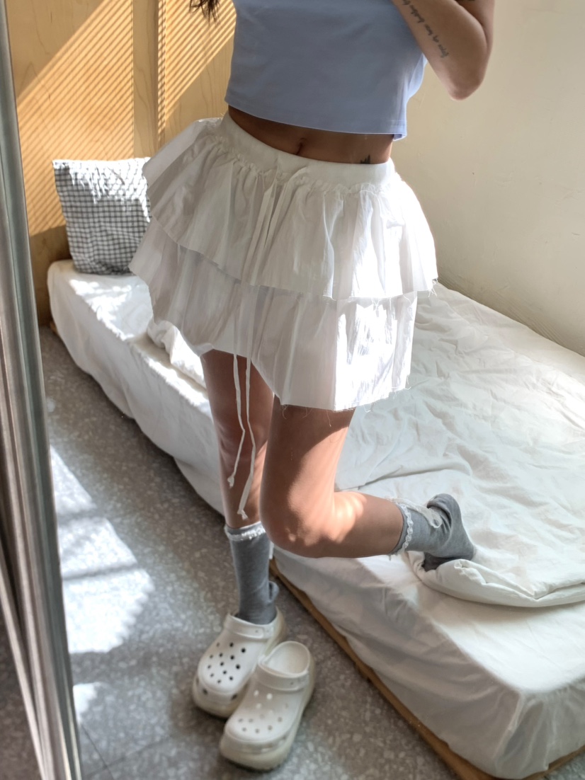 JIMMY韓國直郵㊣東大門實拍女裝新品25春夏人氣時尚短裙荷葉邊JIMMY/REMAKE短裙