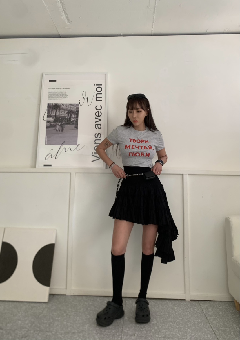JIMMY直郵韓國代購㊣女裝新品休閑時尚推薦熱賣25春夏短裙荷葉邊JIMMY/REMAKE短裙