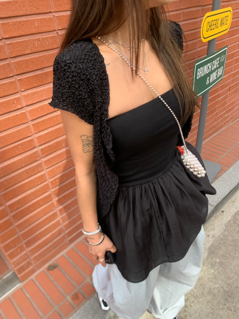 JIMMY韓國直郵㊣女裝新品休閑熱賣25春夏襯衫蕾絲衫不含內搭開衫JIMMY/REMAKE襯衫/蕾絲衫