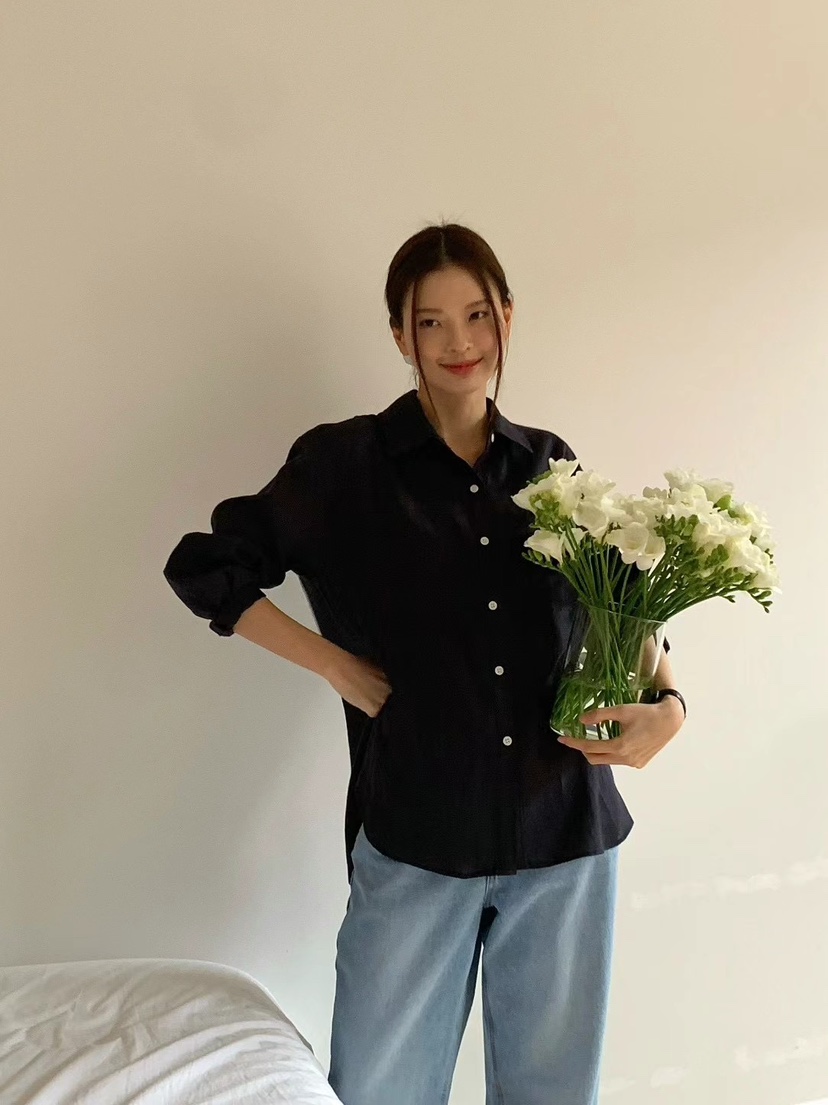 ANOU韓國直郵㊣東大門實拍女裝新品熱賣25春夏人氣襯衫蕾絲衫ANOU襯衫/蕾絲衫