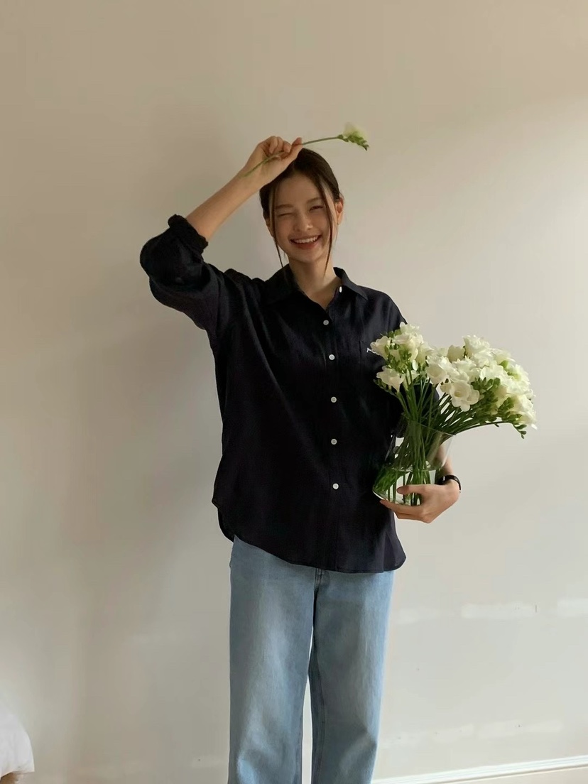 ANOU韓國直郵㊣東大門實拍女裝新品熱賣25春夏人氣襯衫蕾絲衫ANOU襯衫/蕾絲衫