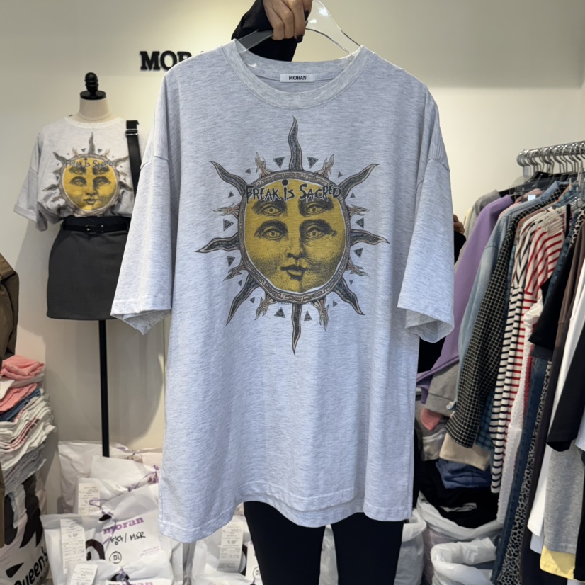 MORAN韓國直郵㊣女裝新品25春夏熱賣人氣時尚推薦休閑T恤MORAN/MOSCOT恤圖色2