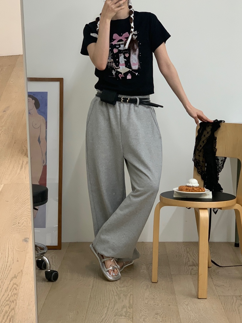 MORE THAN-P直郵韓國代購㊣女裝新款25春夏時尚人氣休閑褲MORE THAN休閑褲