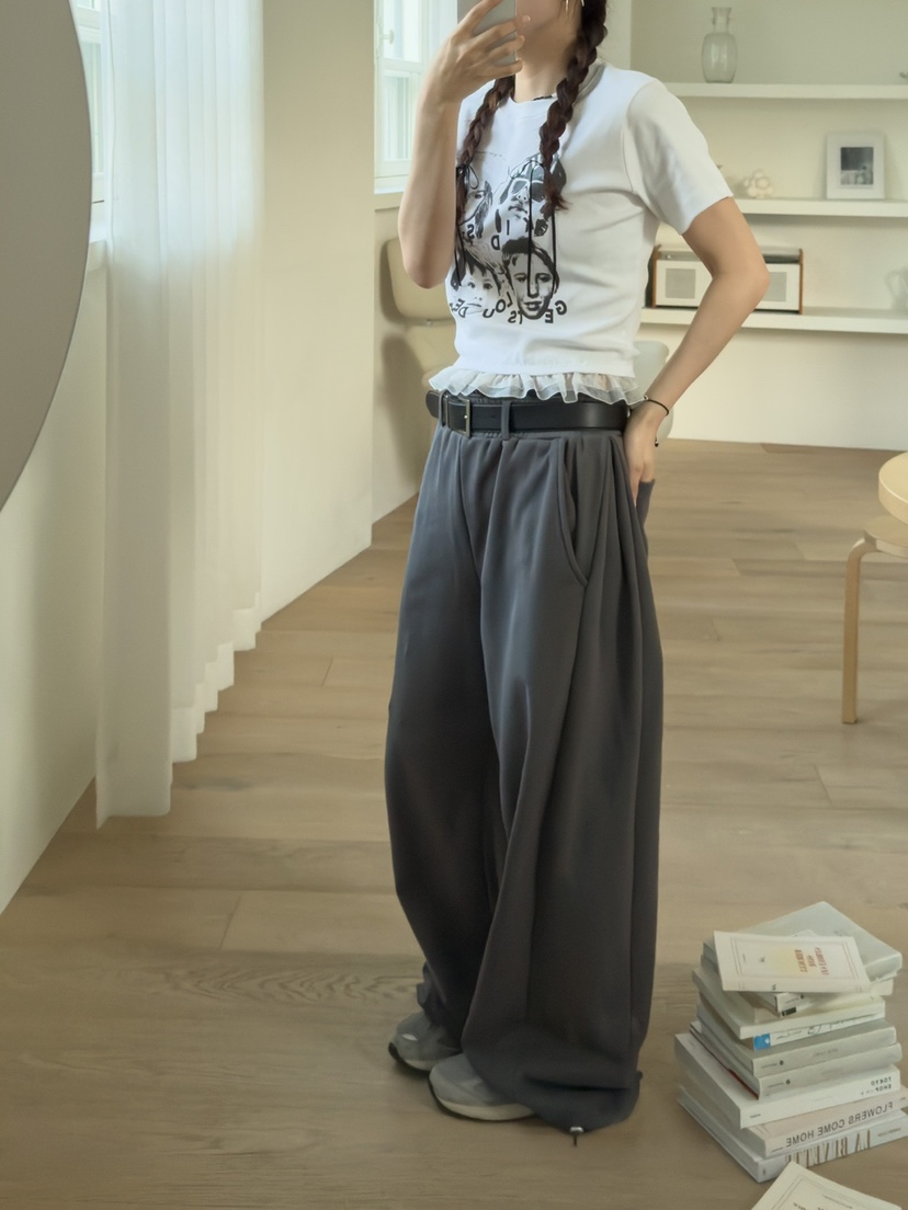 MORE THAN-P直郵韓國代購㊣女裝新款25春夏時尚人氣休閑褲MORE THAN休閑褲
