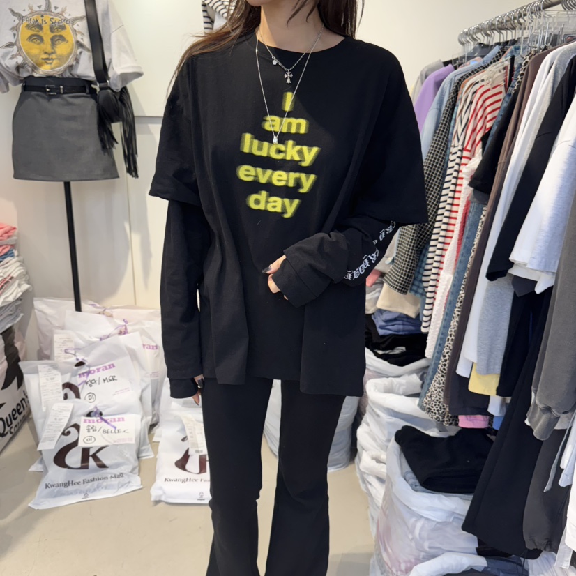 MORAN直郵韓國代購㊣女裝新品25春夏時尚熱賣推薦休閑長袖T恤MORAN/MOSCO長袖T恤