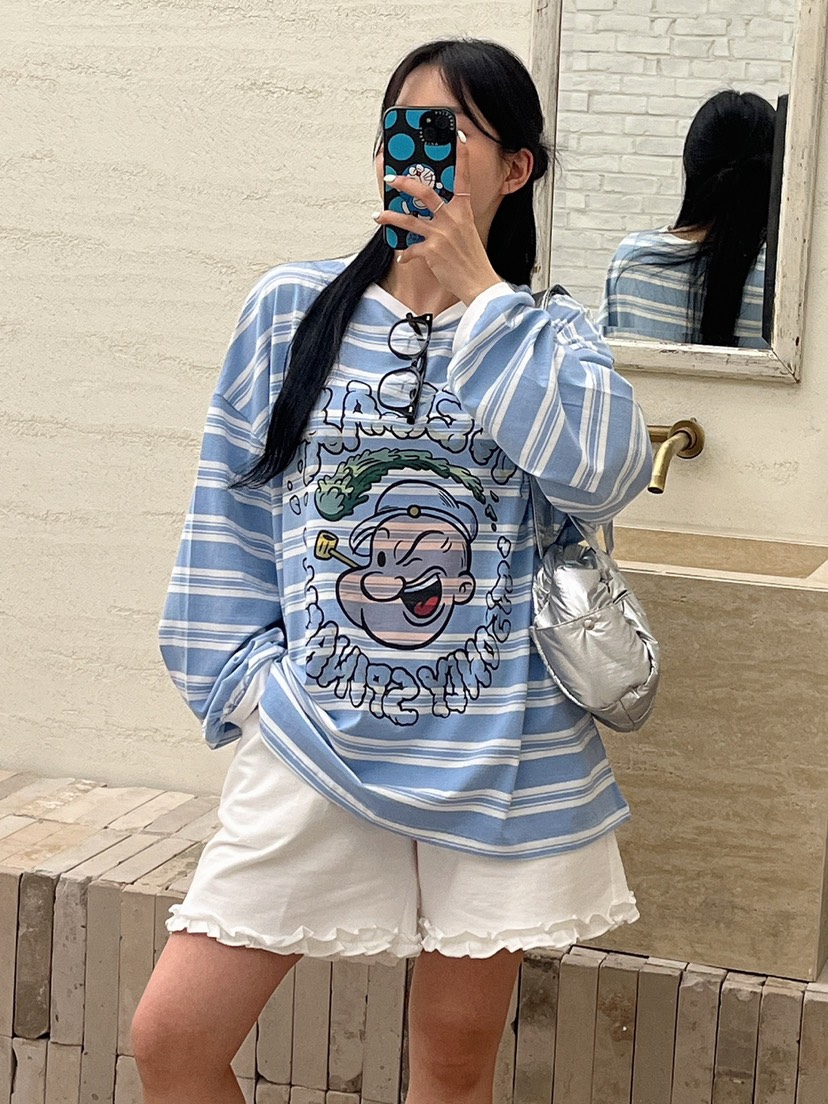 MA NYO韓國㊣直郵東大門代購女裝新品熱賣人氣休閑長袖T恤MA NYO長袖T恤