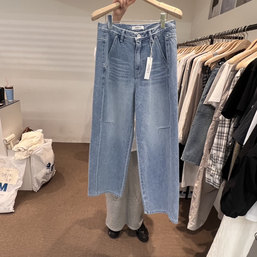 OBJECT直郵韓國代購㊣女裝新款人氣熱賣25春夏時尚休閑牛仔褲OBJECT牛仔褲圖色1