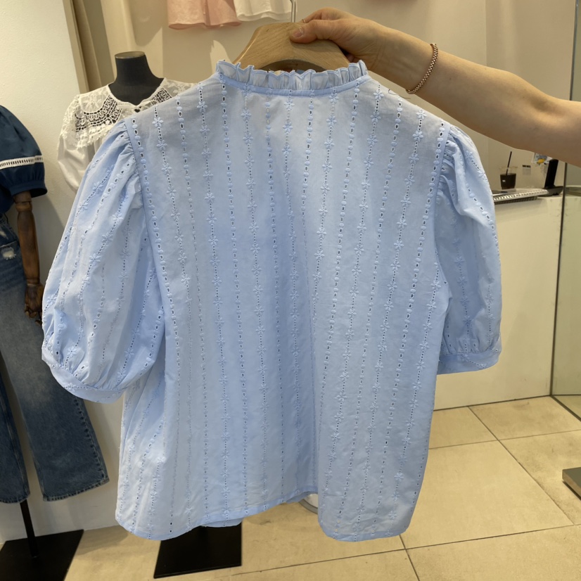 2nd B-S韓國直郵㊣東大門實拍女裝新品休閑襯衫蕾絲衫刺繡2nd B-S襯衫/蕾絲衫