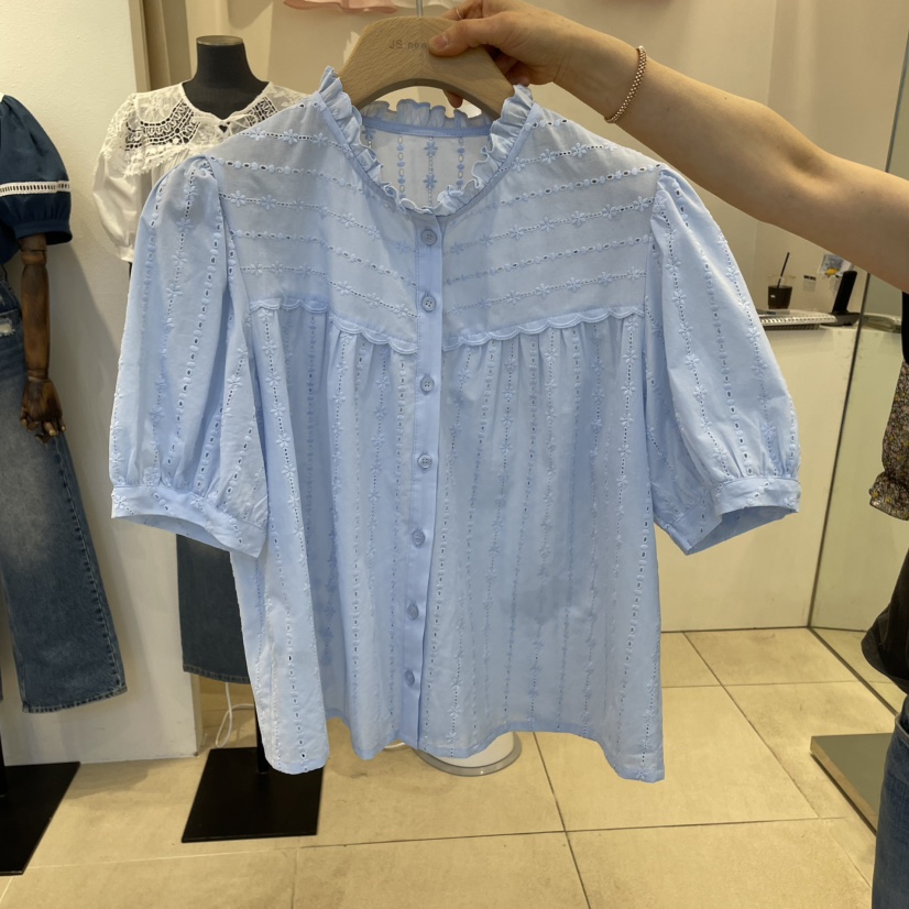 2nd B-S韓國直郵㊣東大門實拍女裝新品休閑襯衫蕾絲衫刺繡2nd B-S襯衫/蕾絲衫圖色2