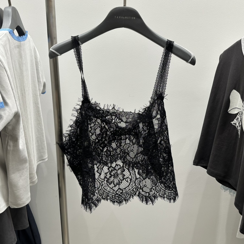 TARABY MOTION韓國㊣直郵東大門代購女裝新品休閑吊帶背心蕾絲緊身TARABY MOTION吊帶/背心圖色2