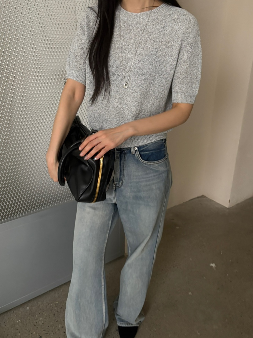 Verbena韓國㊣直郵東大門代購女裝新品時尚人氣25春夏針織衫亞麻Verbena針織衫