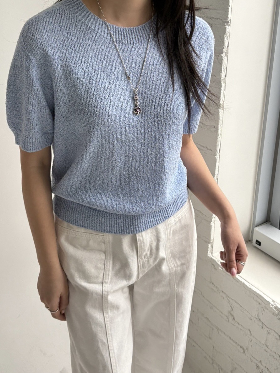 Verbena韓國㊣直郵東大門代購女裝新品時尚人氣25春夏針織衫亞麻Verbena針織衫