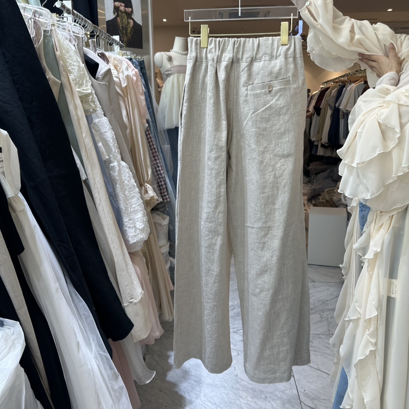 CHEAP-CHIC韓國㊣直郵東大門代購女裝新品25春夏休閑褲亞麻CHEAP-CHIC/CHARLES THE SECOND休閑褲