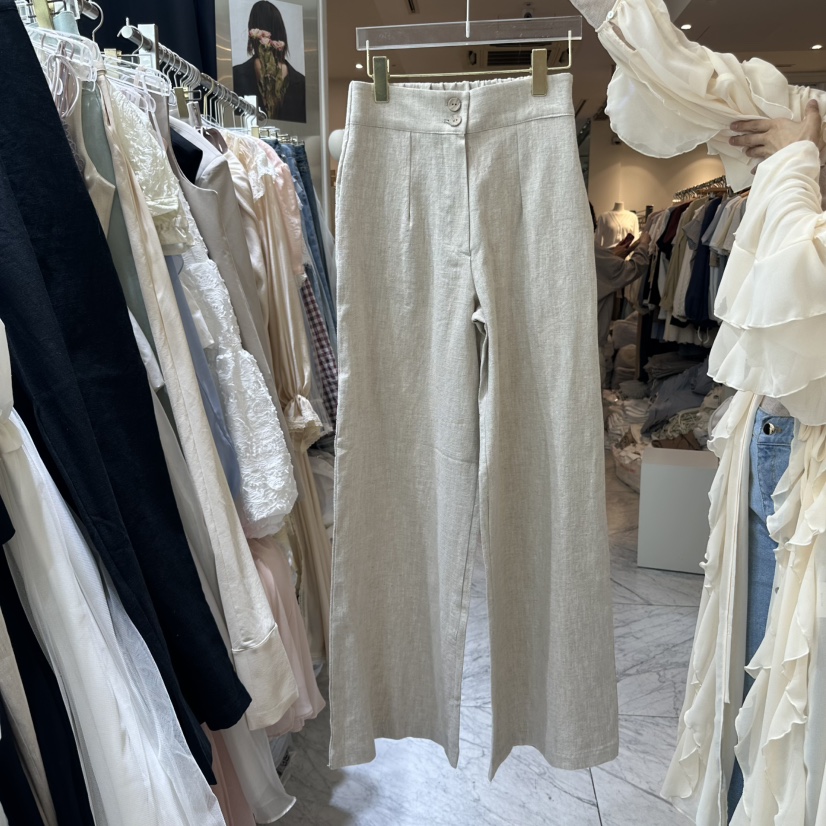 CHEAP-CHIC韓國㊣直郵東大門代購女裝新品25春夏休閑褲亞麻CHEAP-CHIC/CHARLES THE SECOND休閑褲圖色2