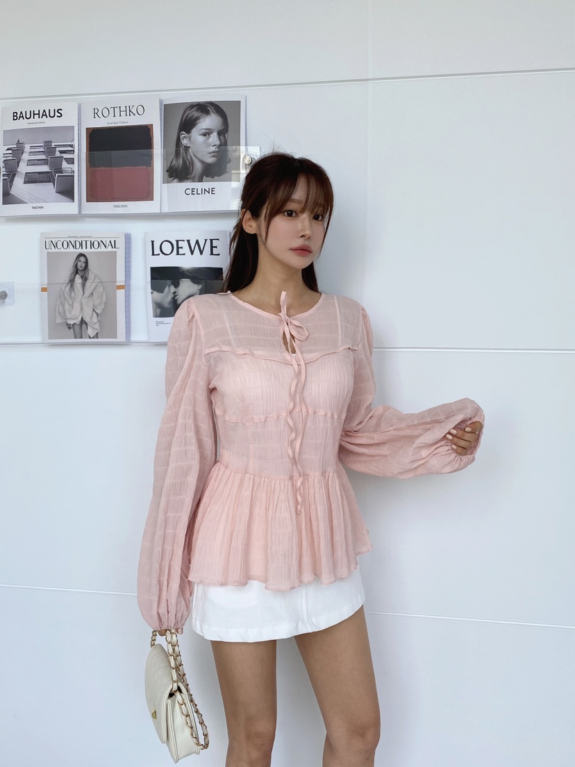 CLOTH直郵韓國代購㊣女裝新品人氣時尚熱賣推薦休閑襯衫蕾絲衫CLOTH襯衫/蕾絲衫圖色1