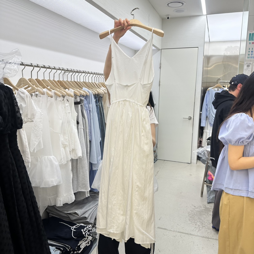 MIXXIN韓國㊣直郵東大門代購女裝新品人氣連衣裙含腰繩超長MIXXIN連衣裙