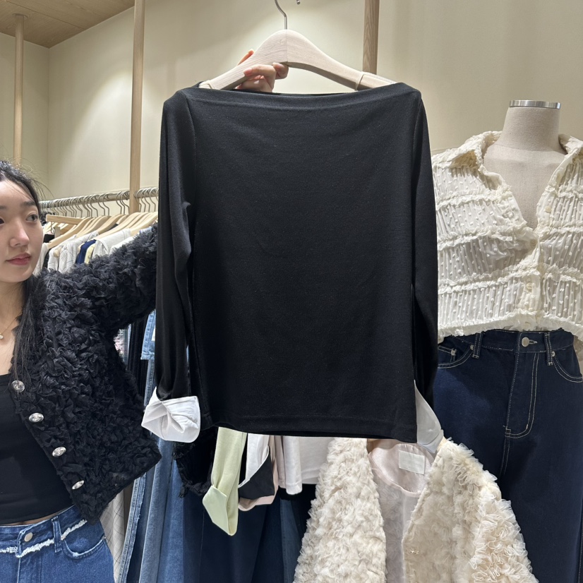 VINTAGE VIBE韓國㊣直郵東大門代購女裝新品熱賣25春夏長袖T恤VINTAGE VIBE長袖T恤圖色4