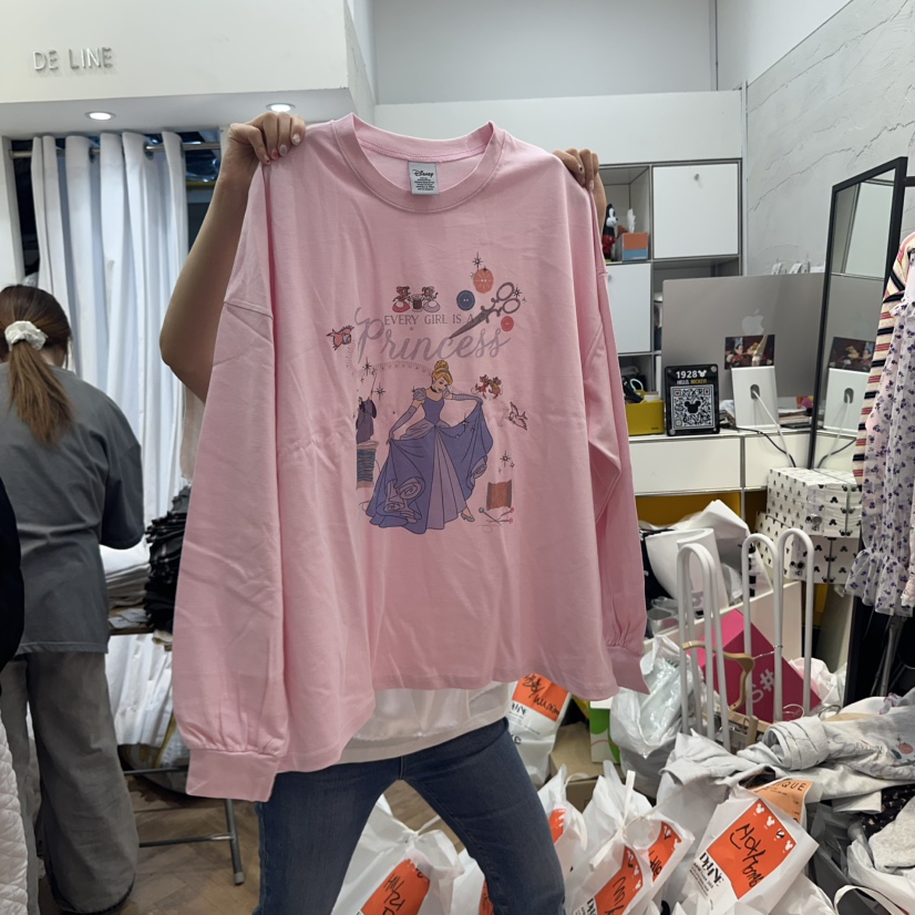 DE LINE直郵韓國代購㊣女裝新款時尚熱賣人氣推薦休閑衛衣DE LINE衛衣