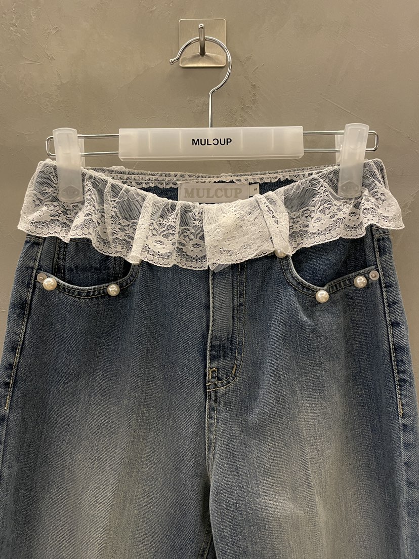 MULCUP韓國直郵㊣東大門實拍女裝新品25春夏推薦休閑牛仔褲MULCUP牛仔褲