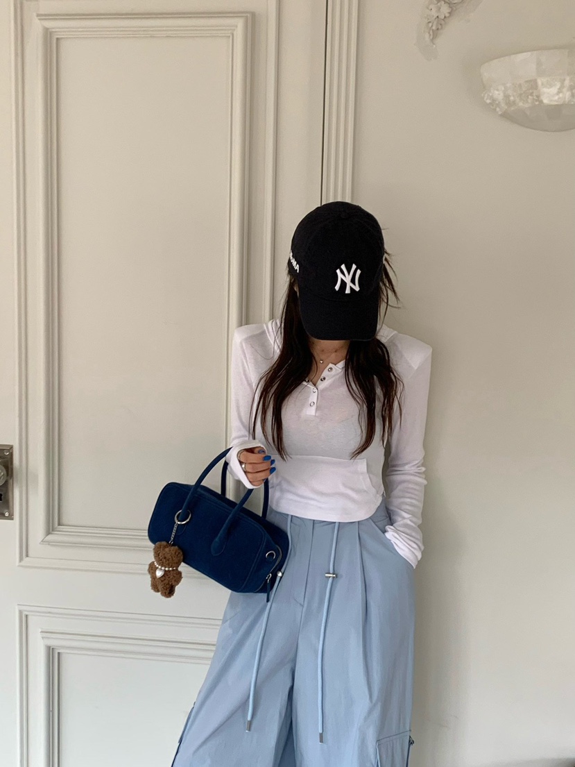 REVE CITE-L直郵韓國代購㊣女裝新品25春夏長袖T恤連帽衫修身REVE CITE長袖T恤