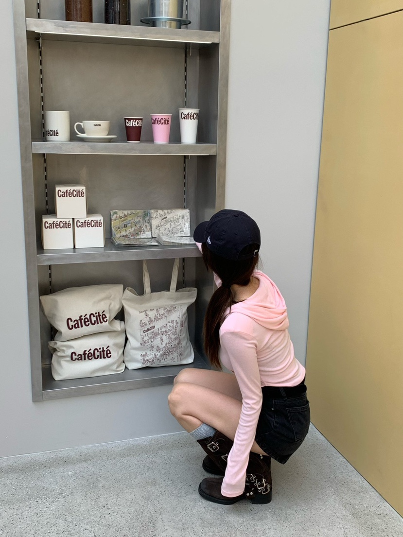 REVE CITE-L直郵韓國代購㊣女裝新品25春夏長袖T恤連帽衫修身REVE CITE長袖T恤