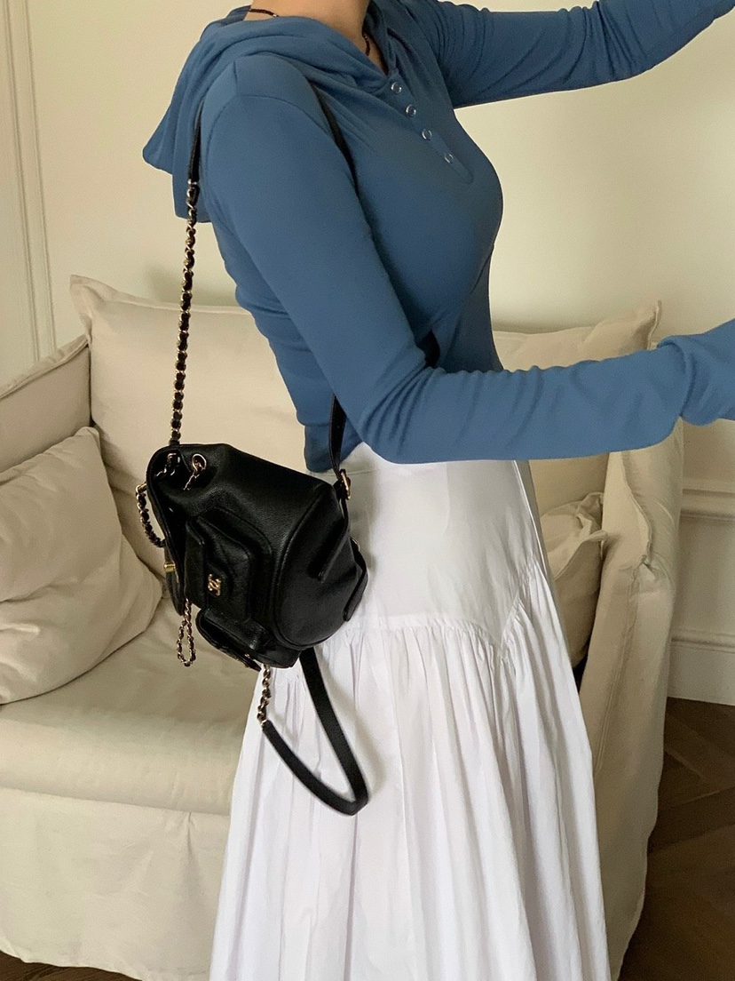 REVE CITE-L直郵韓國代購㊣女裝新品25春夏長袖T恤連帽衫修身REVE CITE長袖T恤