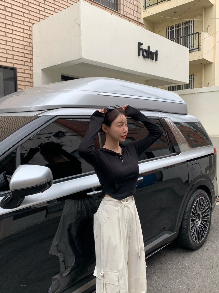 REVE CITE-L直郵韓國代購㊣女裝新品25春夏長袖T恤連帽衫修身REVE CITE長袖T恤圖色4