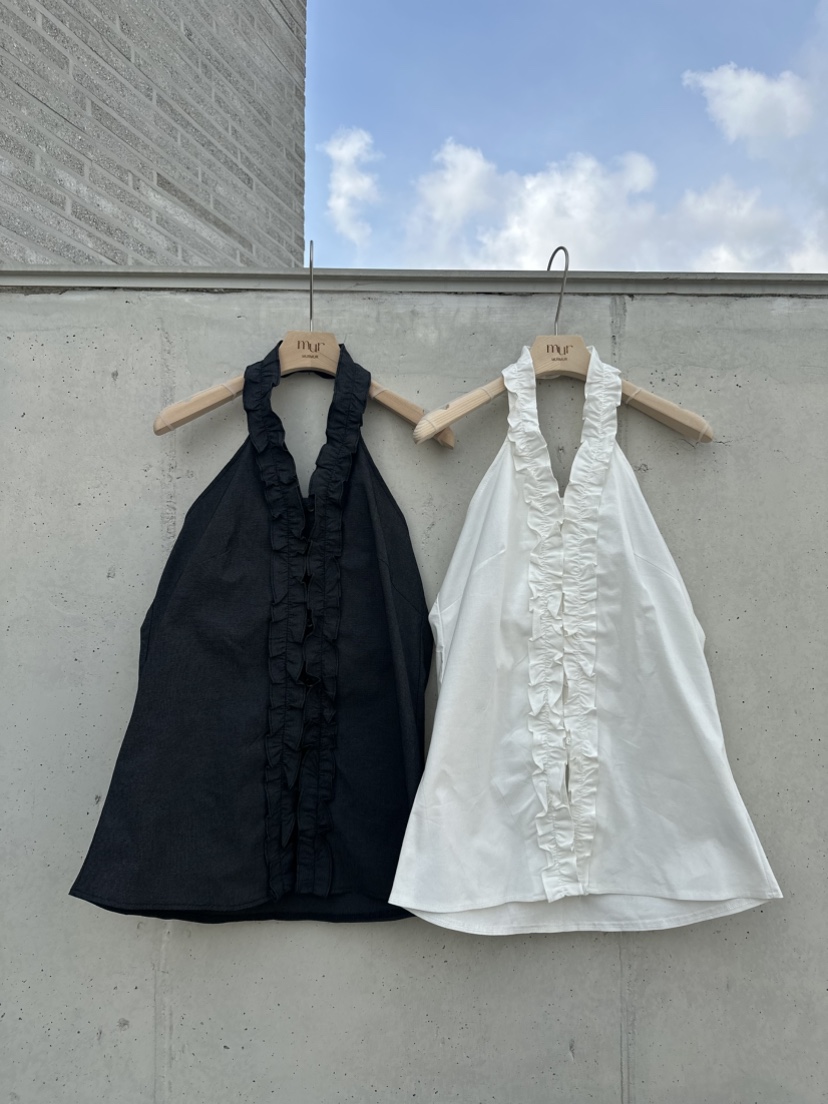 MURMUR韓國直郵㊣東大門實拍女裝新品人氣推薦吊帶背心荷葉邊MURMUR吊帶/背心