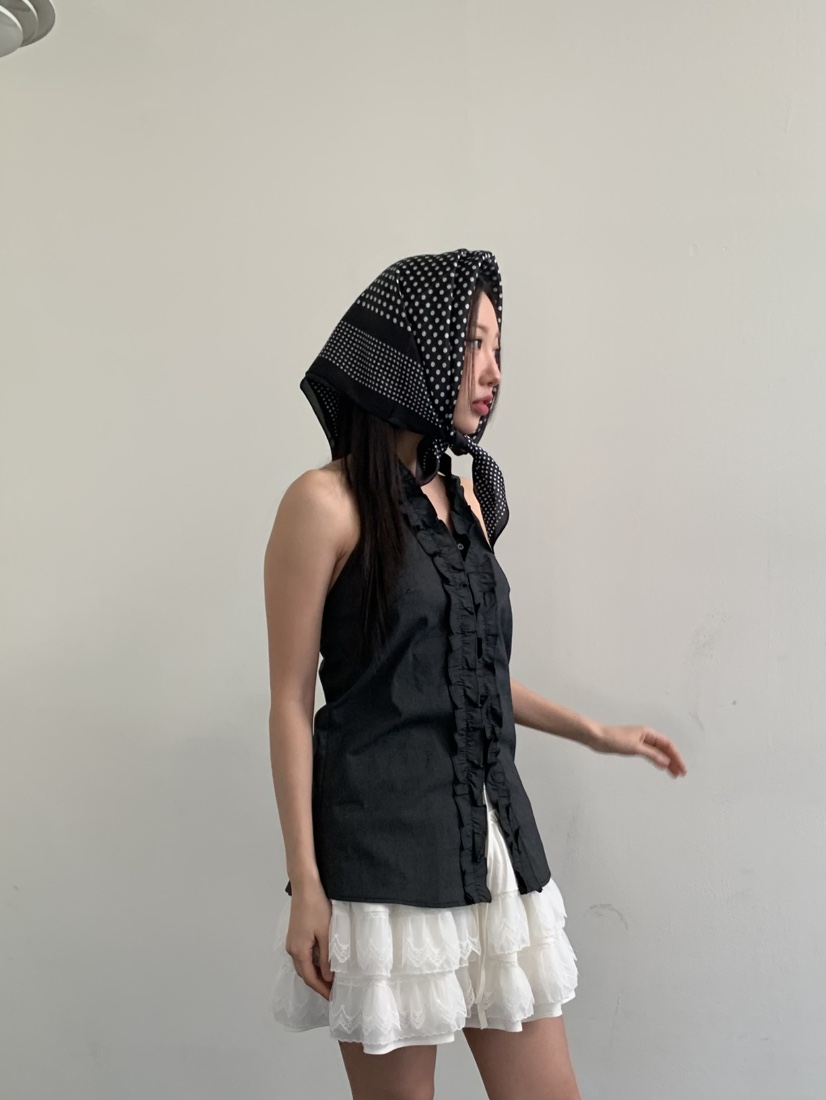 MURMUR韓國直郵㊣東大門實拍女裝新品人氣推薦吊帶背心荷葉邊MURMUR吊帶/背心