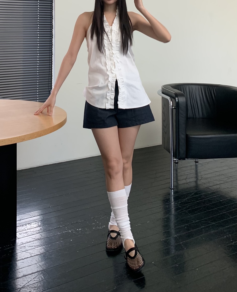 MURMUR韓國直郵㊣東大門實拍女裝新品人氣推薦吊帶背心荷葉邊MURMUR吊帶/背心