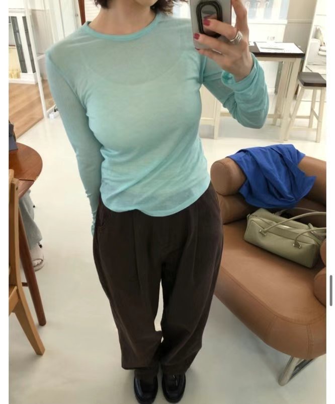 FLAT韓國直郵㊣東大門實拍女裝新款熱賣休閑推薦時尚長袖T恤FLAT長袖T恤