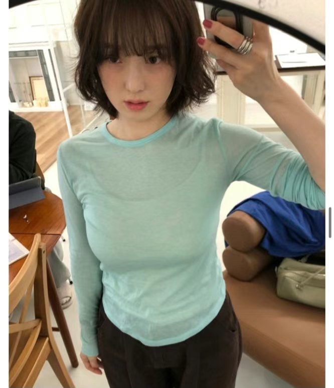 FLAT韓國直郵㊣東大門實拍女裝新款熱賣休閑推薦時尚長袖T恤FLAT長袖T恤