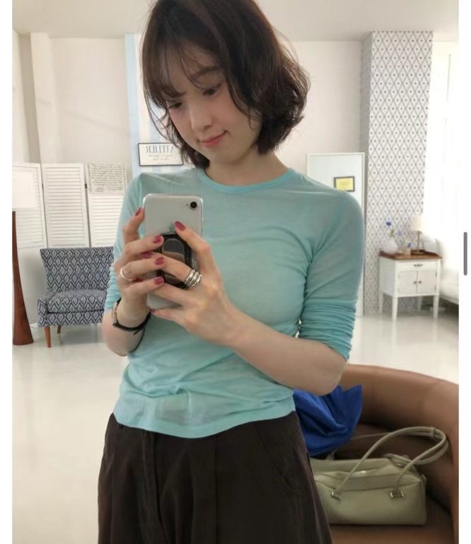 FLAT韓國直郵㊣東大門實拍女裝新款熱賣休閑推薦時尚長袖T恤FLAT長袖T恤