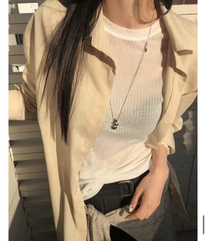FLAT韓國㊣直郵東大門代購女裝新品25春夏休閑人氣襯衫蕾絲衫FLAT襯衫/蕾絲衫