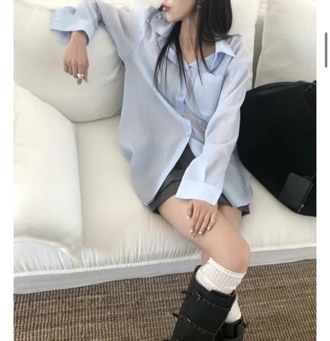 FLAT韓國㊣直郵東大門代購女裝新品25春夏休閑人氣襯衫蕾絲衫FLAT襯衫/蕾絲衫