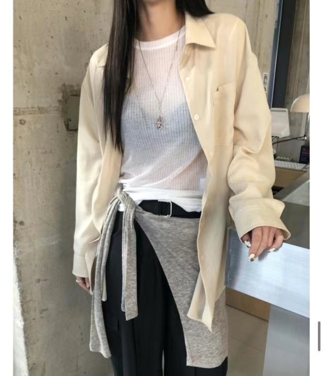 FLAT韓國㊣直郵東大門代購女裝新品25春夏休閑人氣襯衫蕾絲衫FLAT襯衫/蕾絲衫圖色2