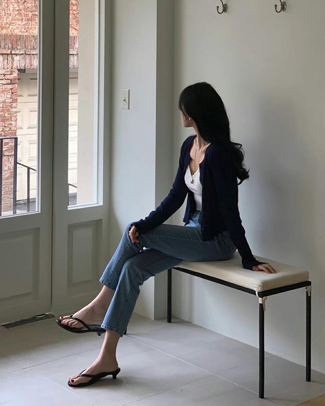 BEE韓國直郵㊣東大門實拍女裝新款25春夏休閑推薦人氣牛仔褲BEE牛仔褲